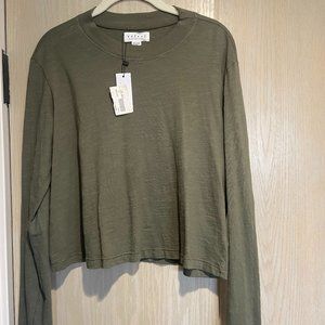 NWT- Velvet brand, long sleeve, Khaki color, crop top